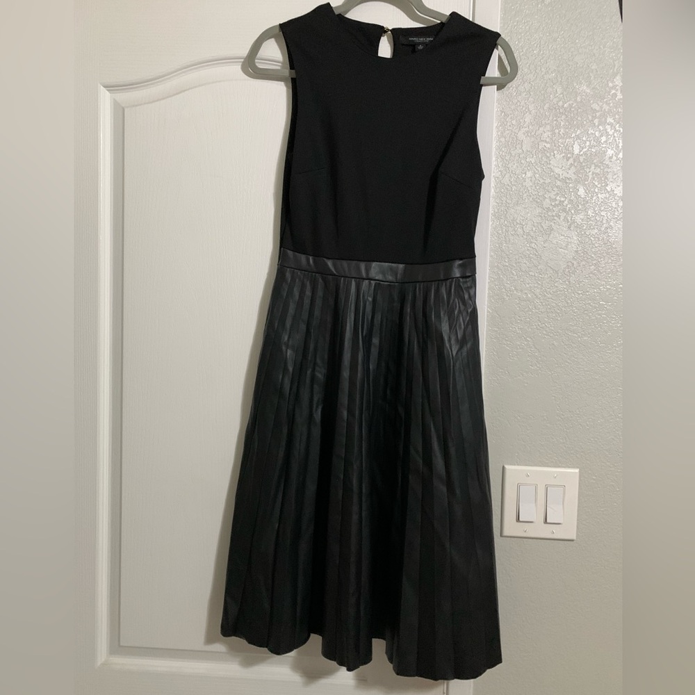 Marc New York Black Pleated Midi Dress